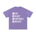 Eat Sleep Softball Repeat Purple Tee
