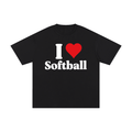 I Love Softball Black Tee