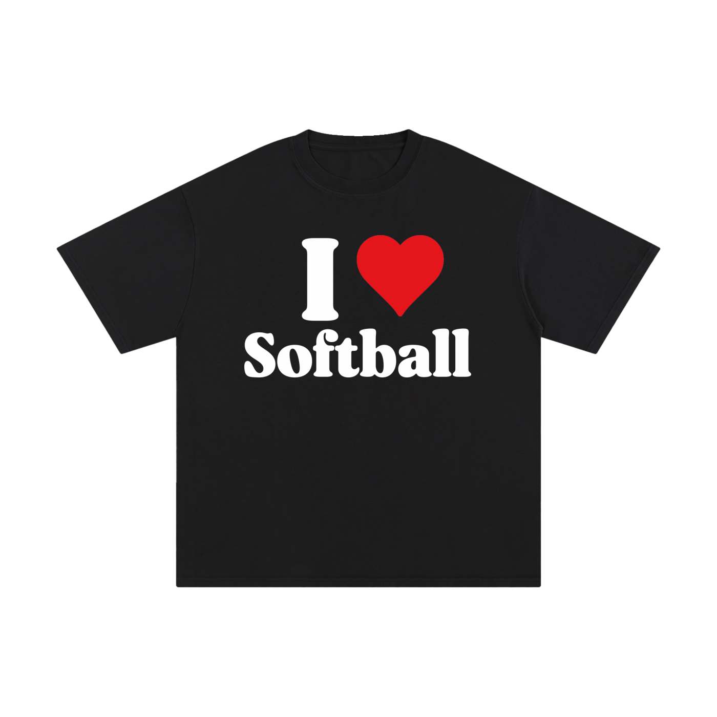 I Love Softball Black Tee