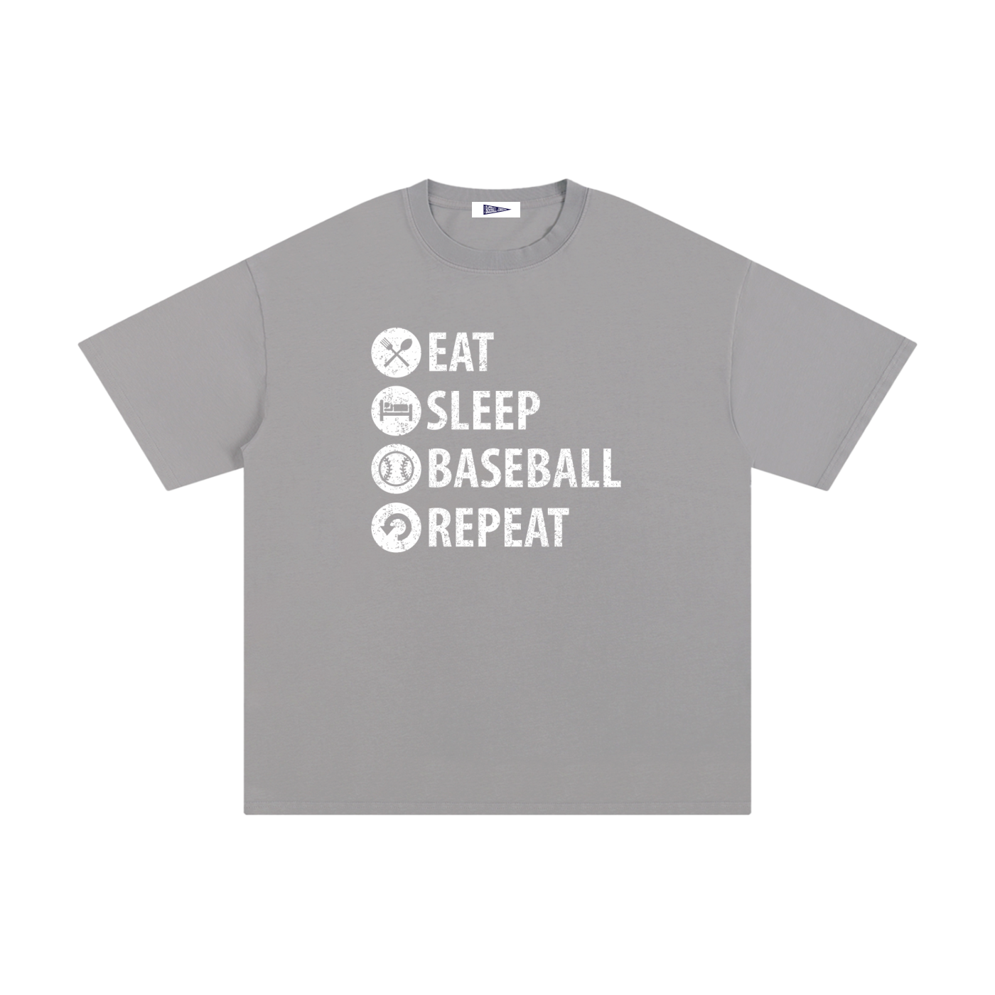 Eat Sleep Baseball Repeat Gray Tee