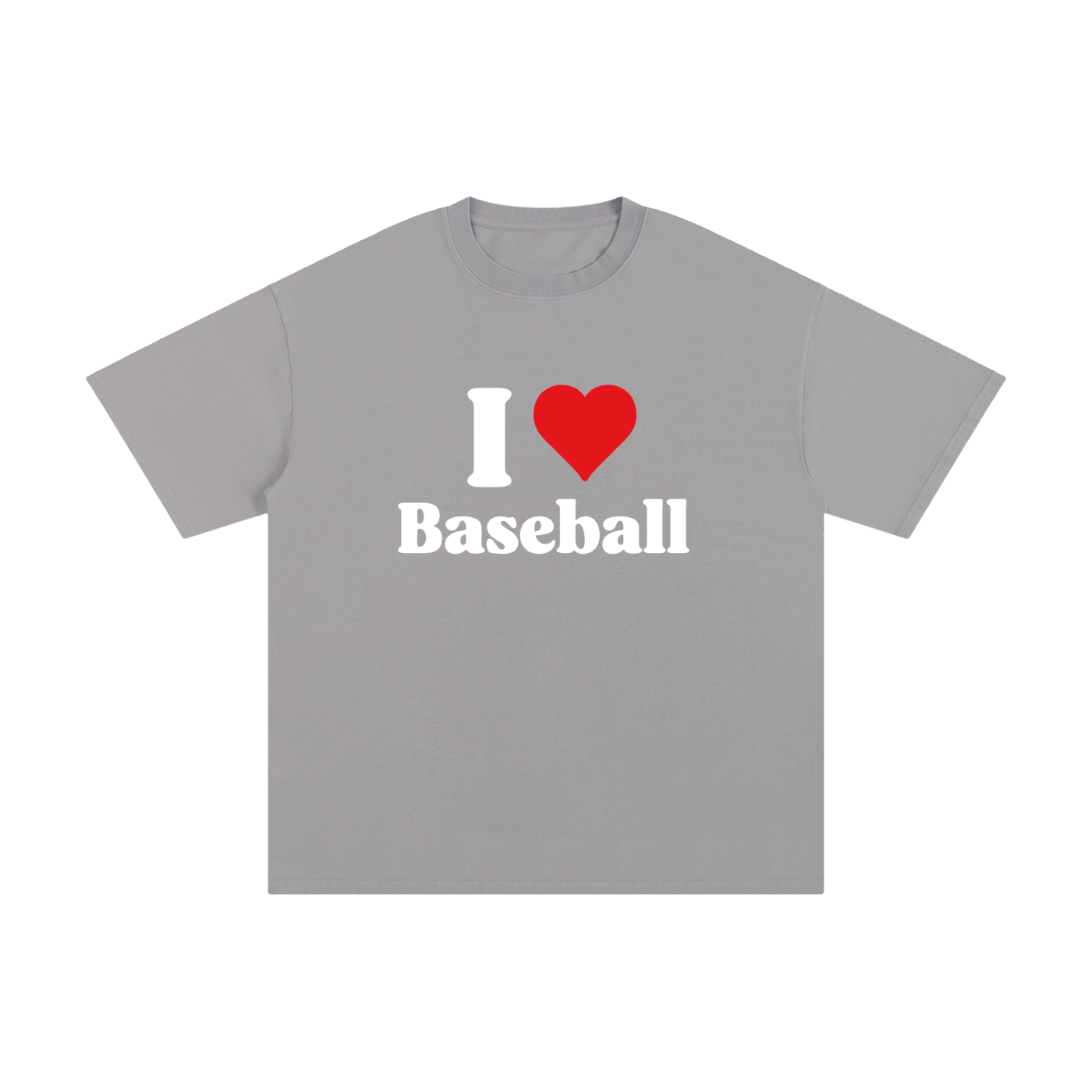 I Love Baseball Gray Tee