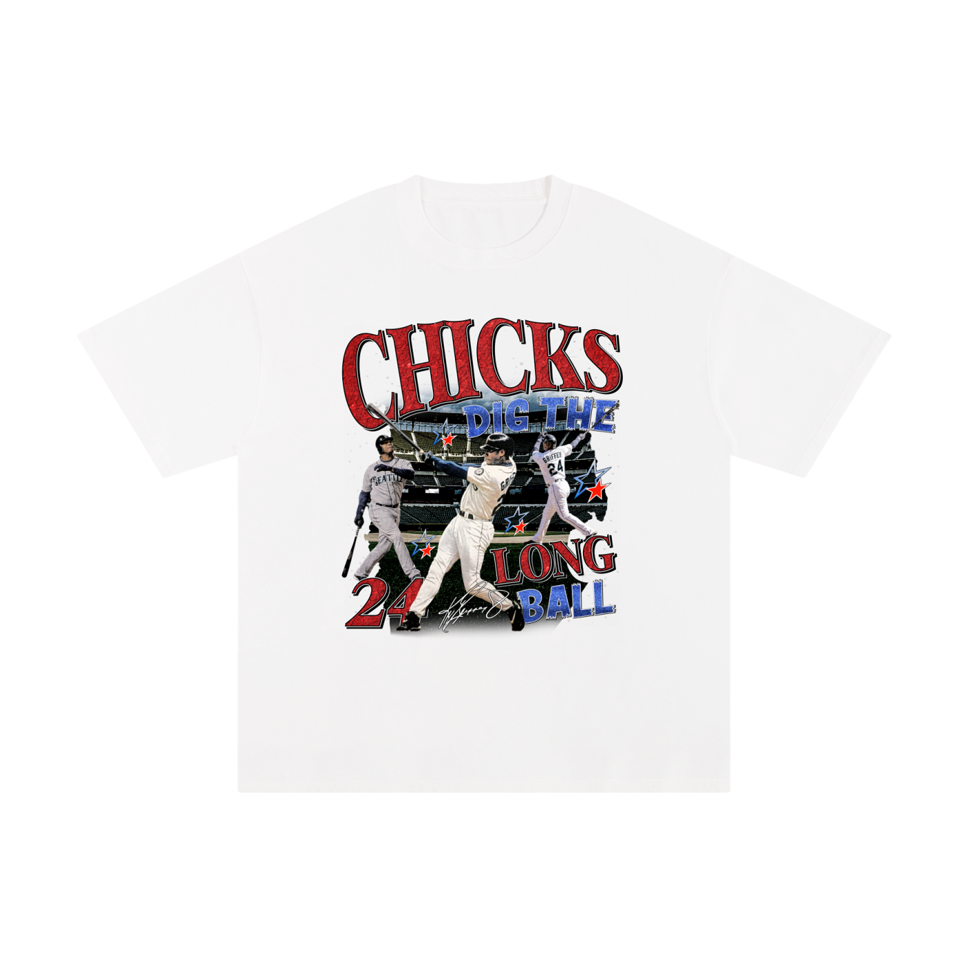 Chicks dig the Long Ball white Tee