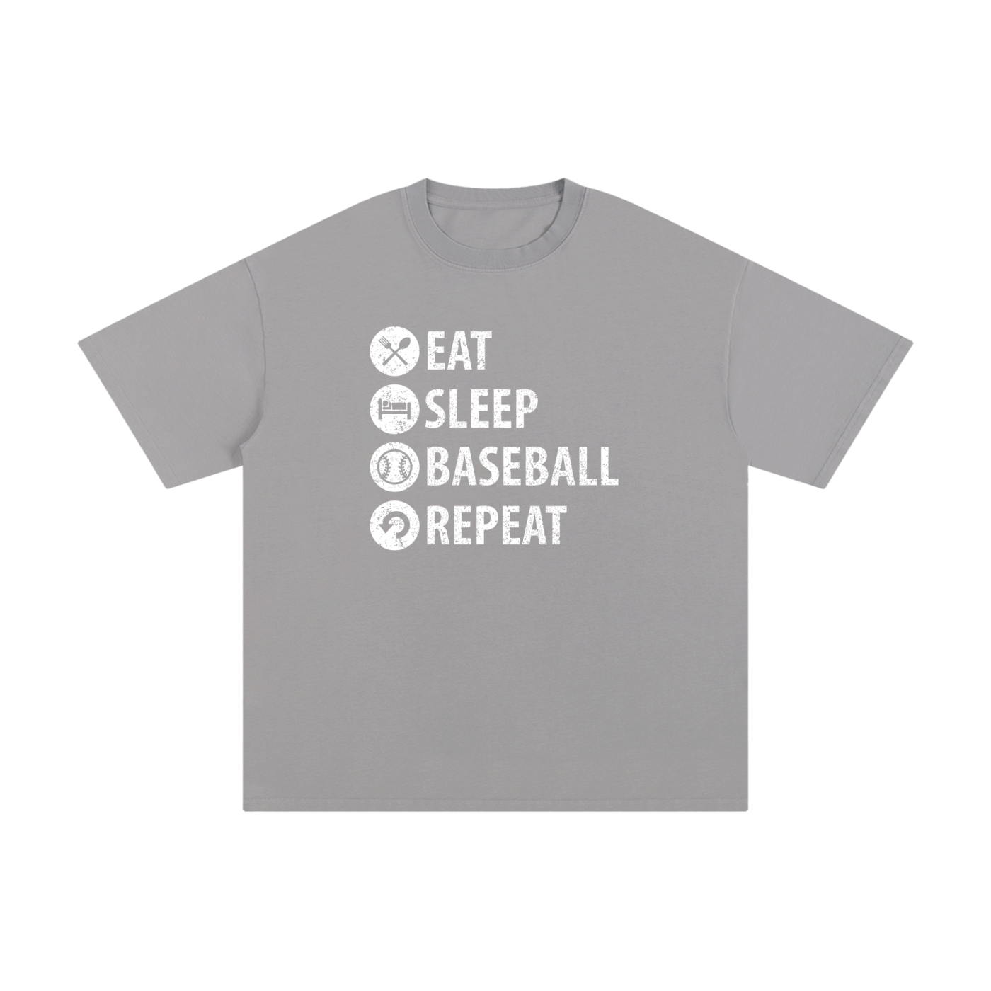 Eat Sleep Baseball Repeat Gray Tee
