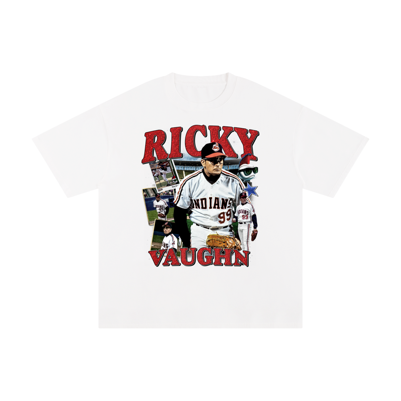 Ricky Vaughn Wild Thing White Tee