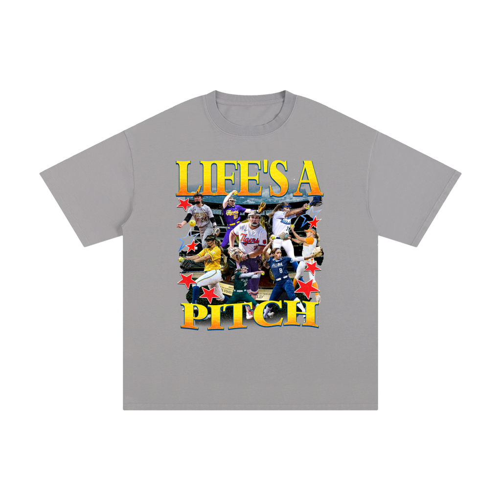Life's A Pitch Gray Tee