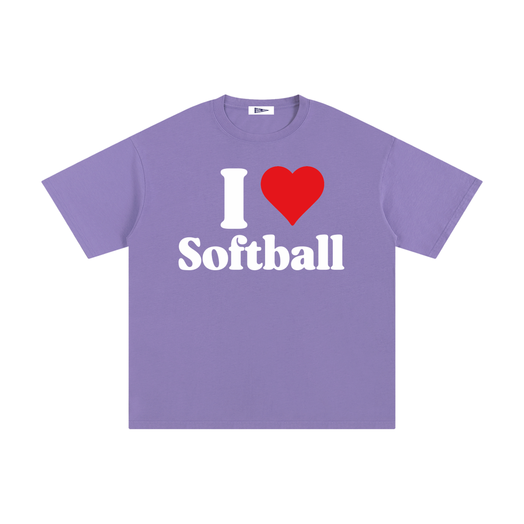 I Love Softball Purple Tee