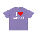 I Love Softball Purple Tee