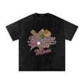 Baseball Mom Black Washed Tee