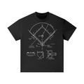 Youth Kids Baseball Diagram Black Tee