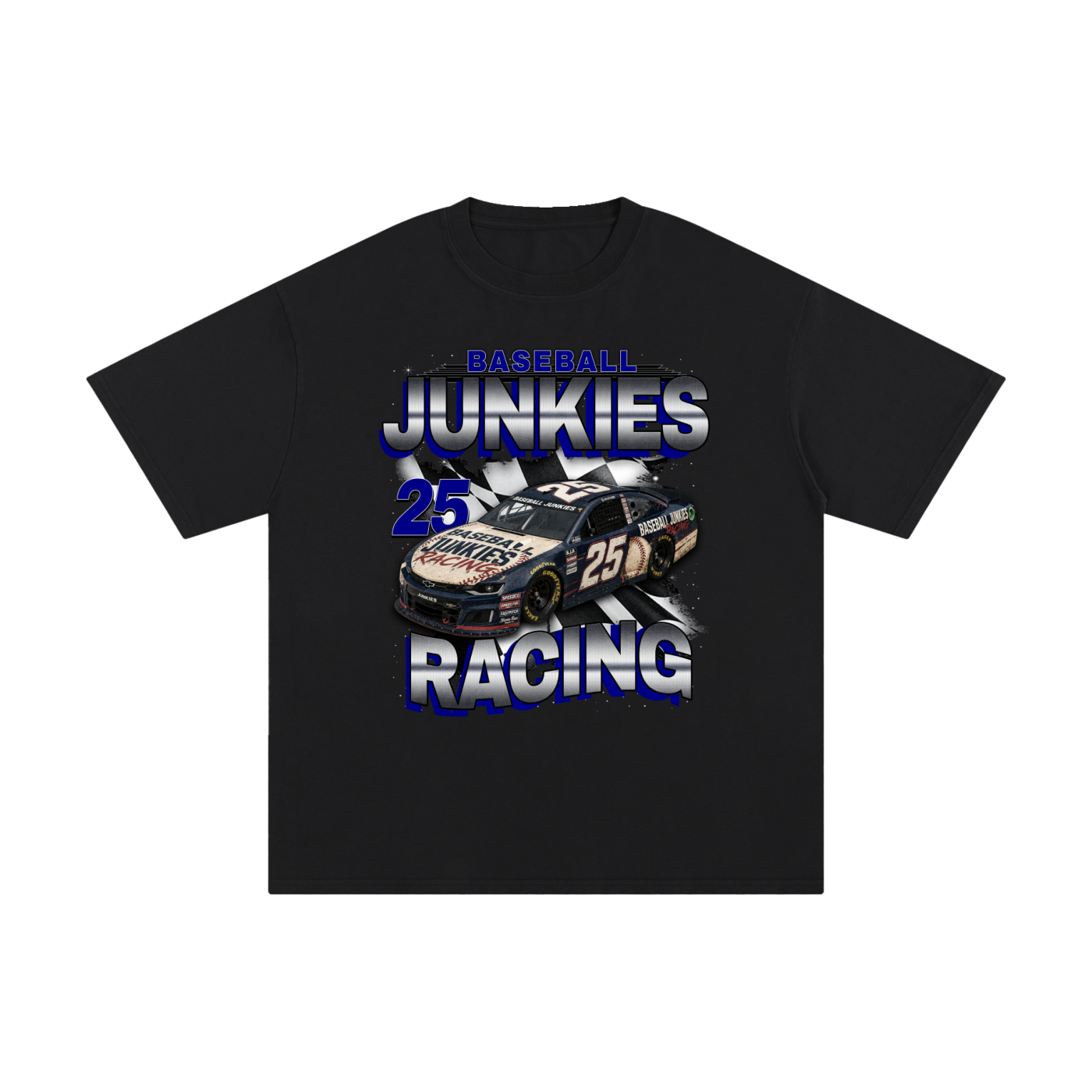 Baseball Junkies racing Gray Tee